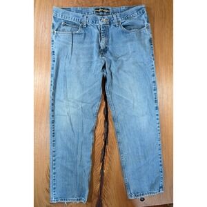 Y2K Lee Regular Fit Mens 38x30 Straight Leg Jeans Light Wash Denim